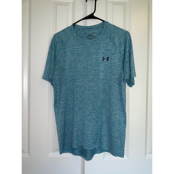 Under Armour Mens Blue Heather Tech T-Shirt Size medium - Picture 2 of 4